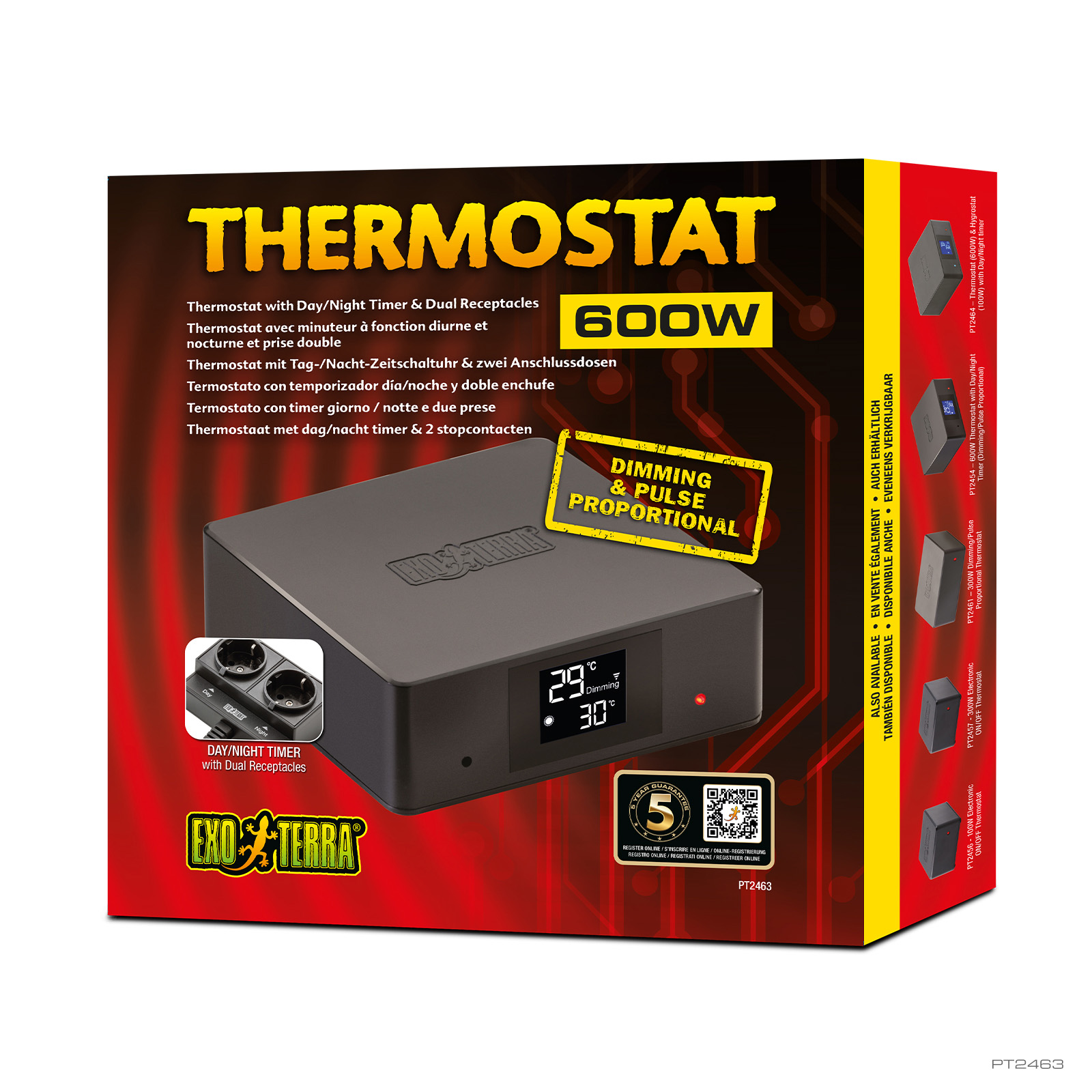 Exo Terra Thermostat 600 W avec Minuterie Jour/Nuit - Boutique en ligne  Olibetta